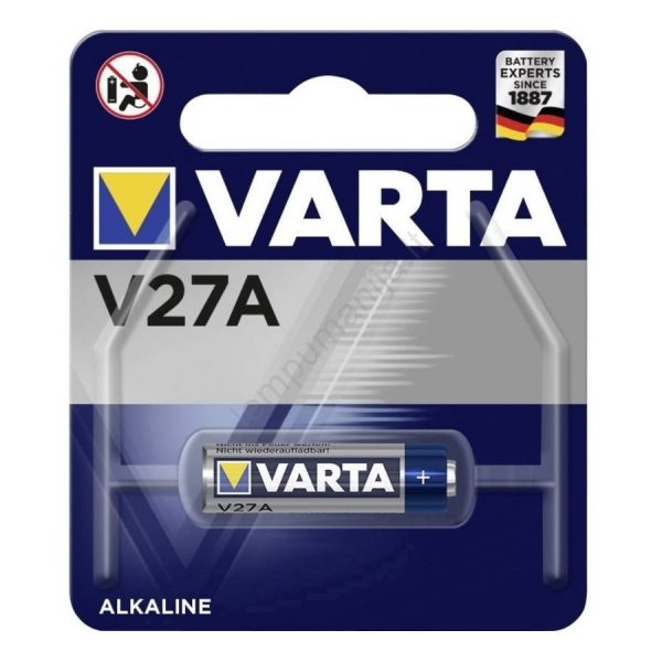 Baterija VARTA LR27, 12V-21mAh, Šarminis manganas (Al-Mn)