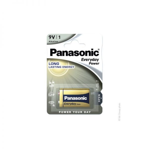 Baterija (elementai) PANASONIC 6LR61, PP3, 9V - 550mAh
